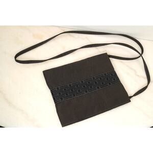 Hermes Herline Pochette Black Canvas Crossbody Shoulder Bag Vintage